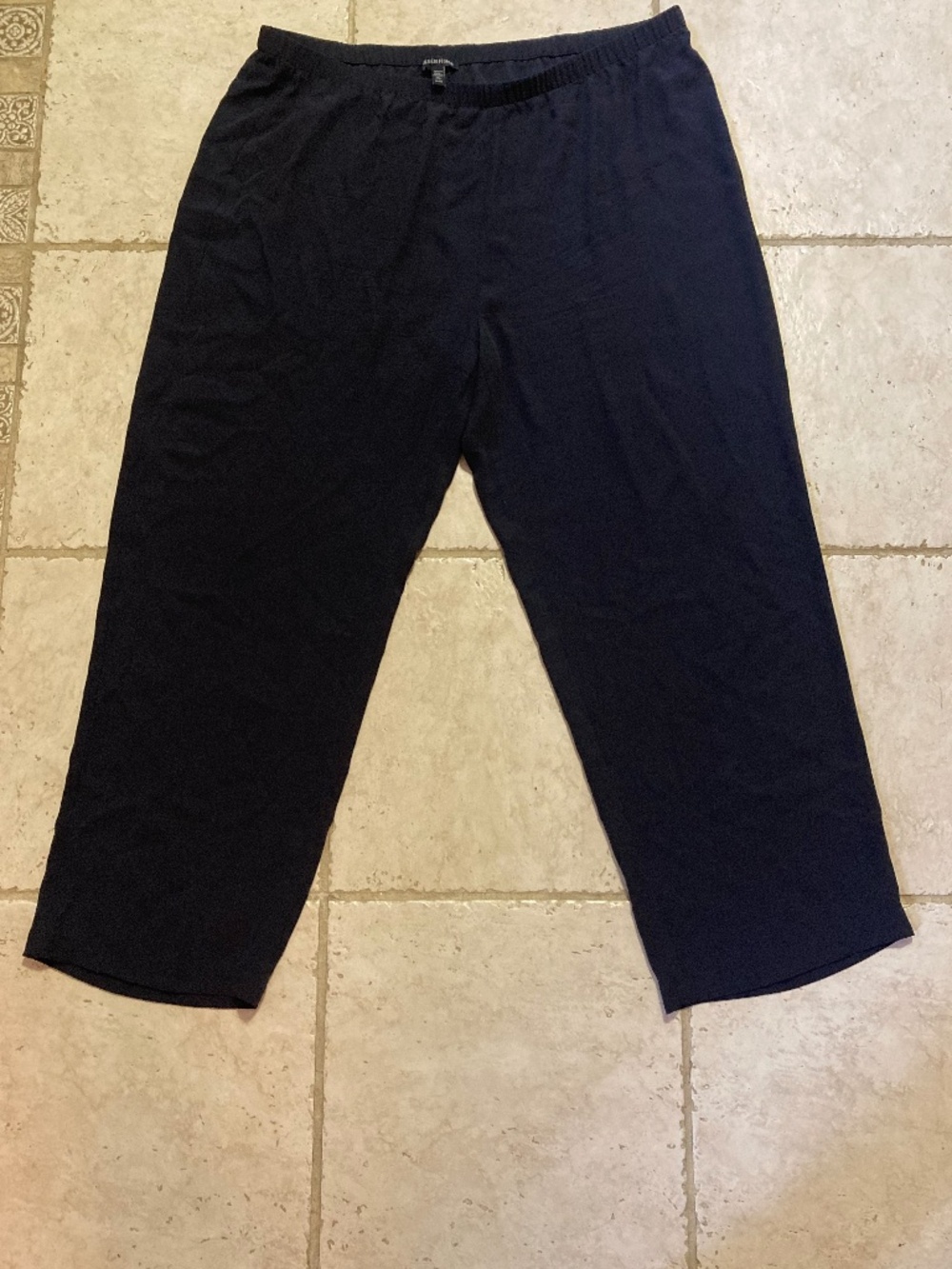 Eileen Fisher Black Wide Leg Cropped Pants